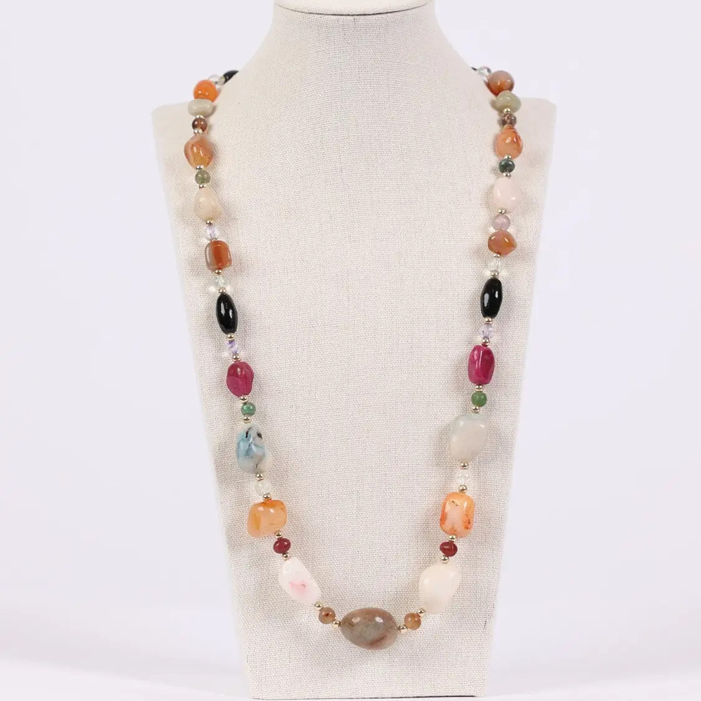 225821 | Sacred Threads Multi-Colored Stone Necklace | One Size